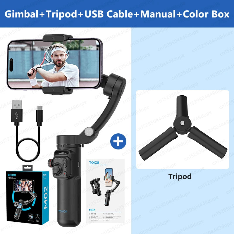 3-Axis Handheld Gimbal Stabilizer for Smartphone Iphone Android Mobile Phone anti Shake Video Recording, with Removable Remote