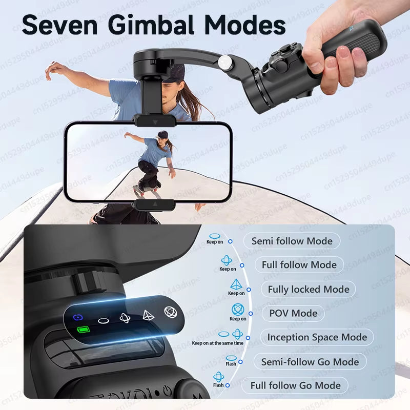 3-Axis Handheld Gimbal Stabilizer for Smartphone Iphone Android Mobile Phone anti Shake Video Recording, with Removable Remote