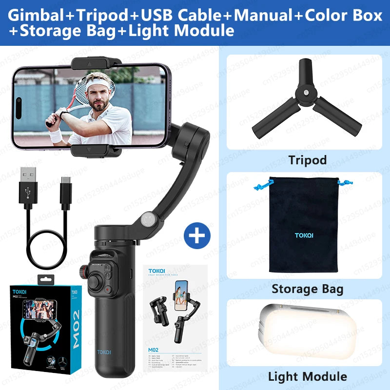 3-Axis Handheld Gimbal Stabilizer for Smartphone Iphone Android Mobile Phone anti Shake Video Recording, with Removable Remote