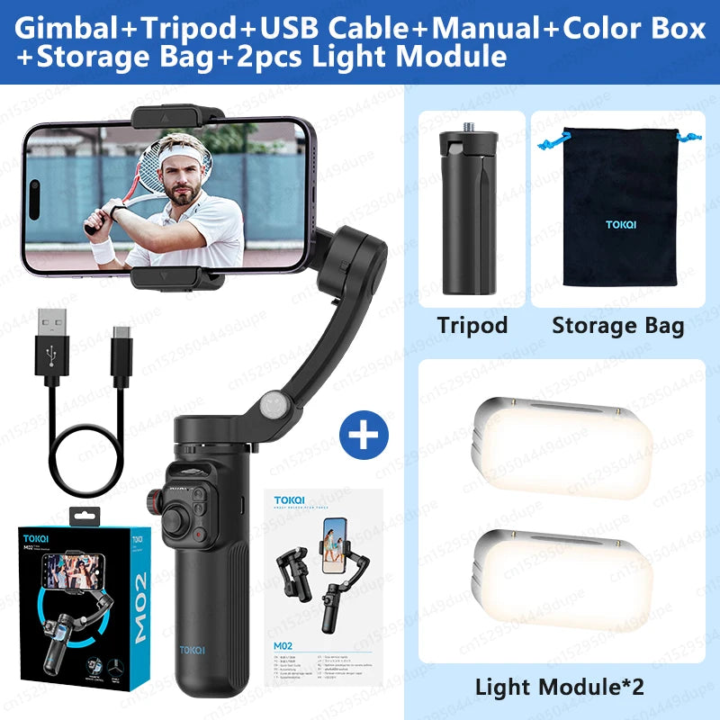 3-Axis Handheld Gimbal Stabilizer for Smartphone Iphone Android Mobile Phone anti Shake Video Recording, with Removable Remote