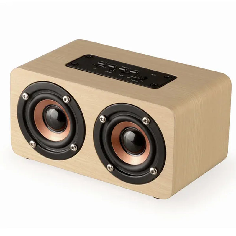W5 Bluetooth Speaker Portable Bluetooth Speaker Wireless Speaker Wooden Speaker Mini Subwoofer Support TF AUX in Handsfree