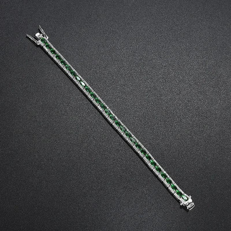 Handmade emerald diamond bangle bracelet jewelry gift for girls