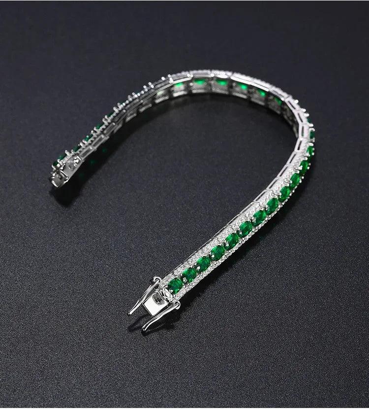 Handmade emerald diamond bangle bracelet jewelry gift for girls
