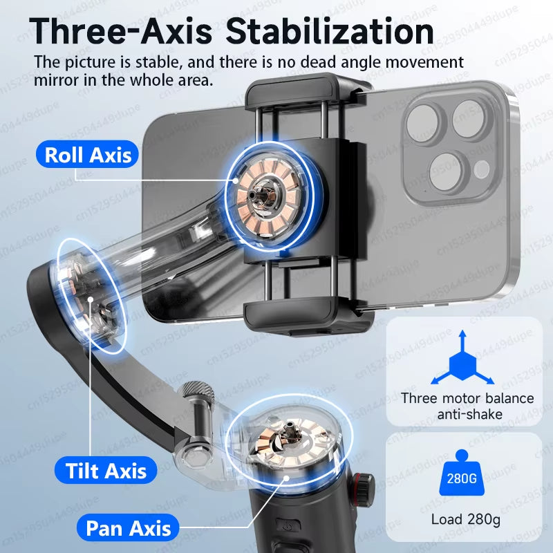 3-Axis Handheld Gimbal Stabilizer for Smartphone Iphone Android Mobile Phone anti Shake Video Recording, with Removable Remote