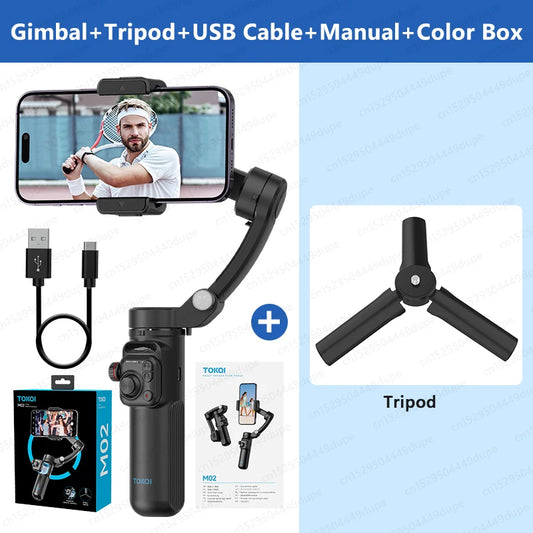 3-Axis Handheld Gimbal Stabilizer for Smartphone Iphone Android Mobile Phone anti Shake Video Recording, with Removable Remote