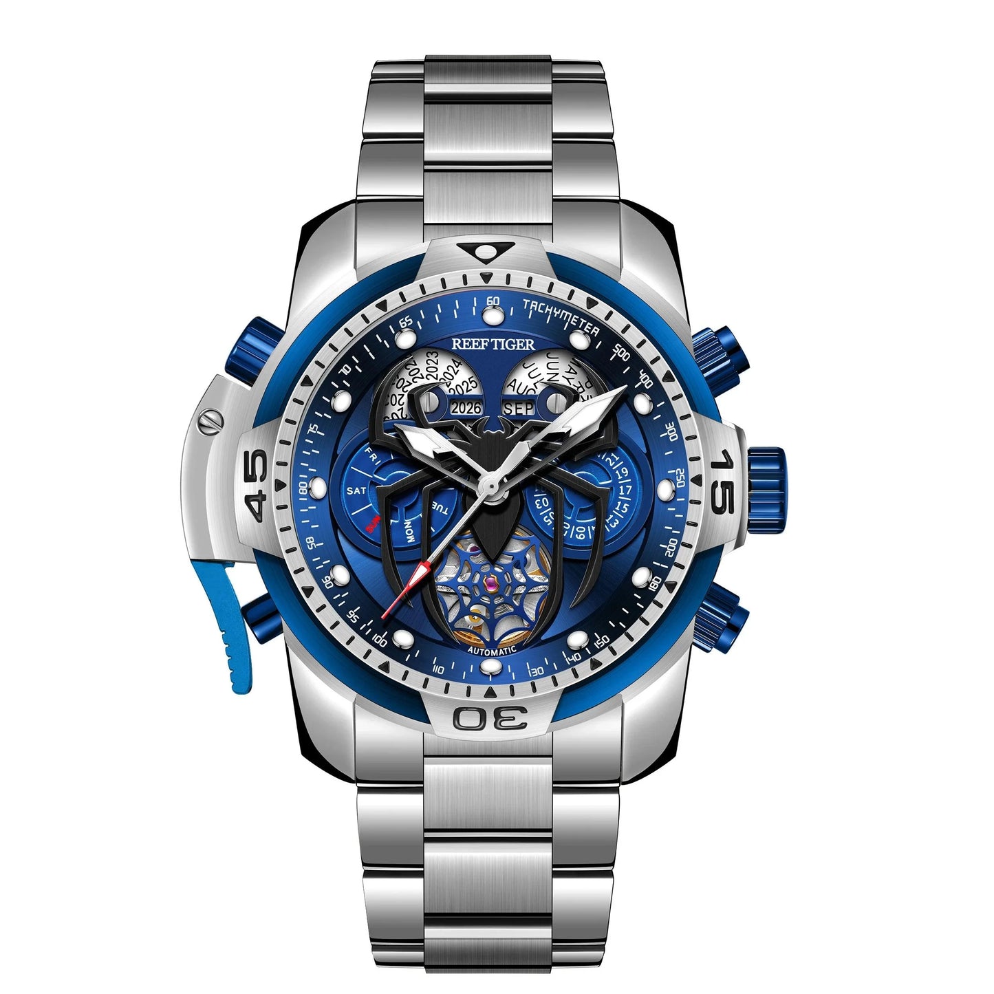 REEF TIGER design sport automatic watch spider dial