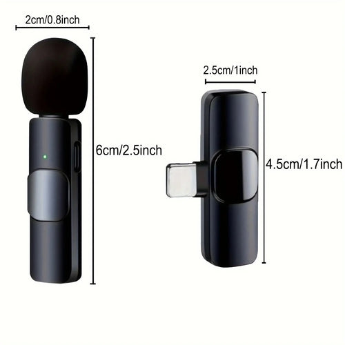 2 Wireless Microphone Video Recording Podcast Built-in Noise Reduction